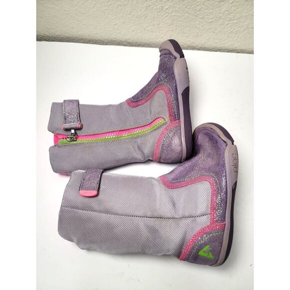 Plae Camille Girl Sparkle Purple & Pink Winter Boots & Closure Size 9 - Picture 5 of 12